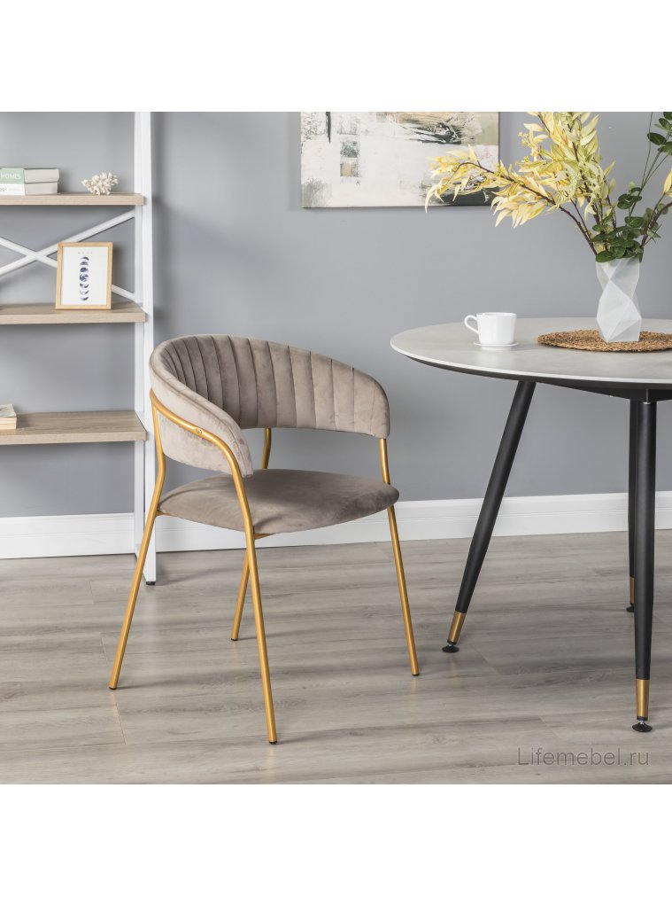Кресло Portman серое / gold