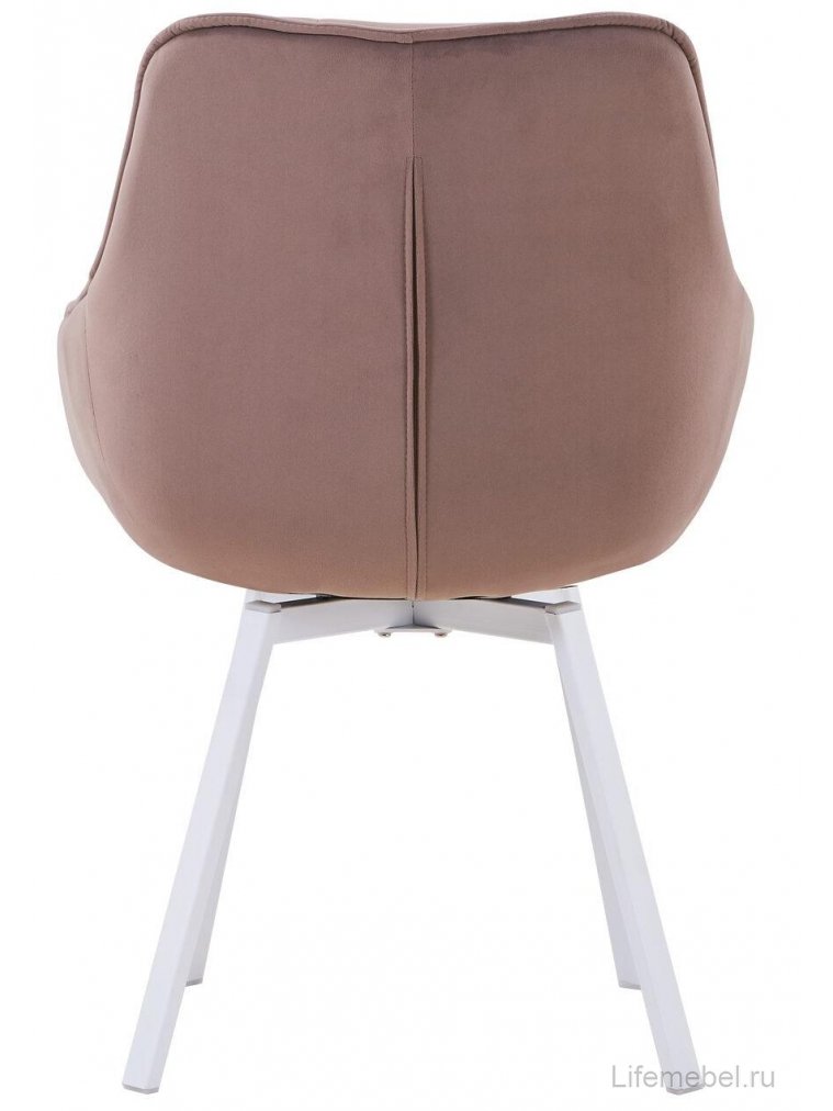 Кресло поворотное Арнем велюр какао / белый каркас