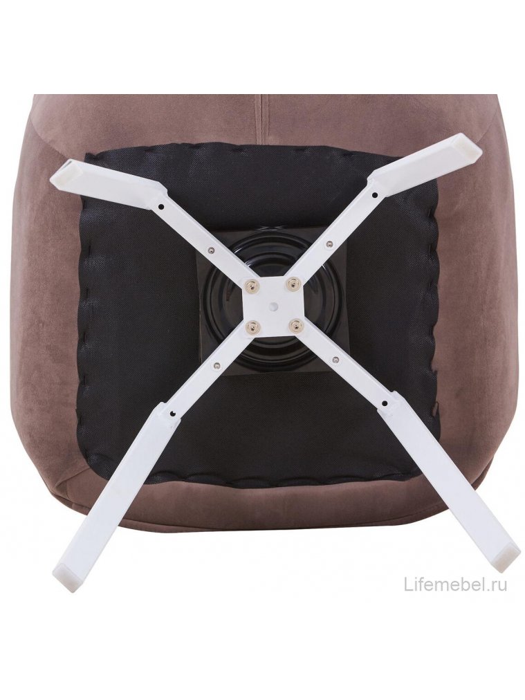 Кресло поворотное Арнем велюр какао / белый каркас