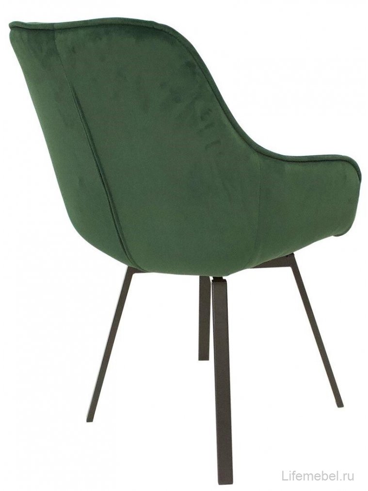 Кресло поворотное Арнем велюр зеленый / черный каркас