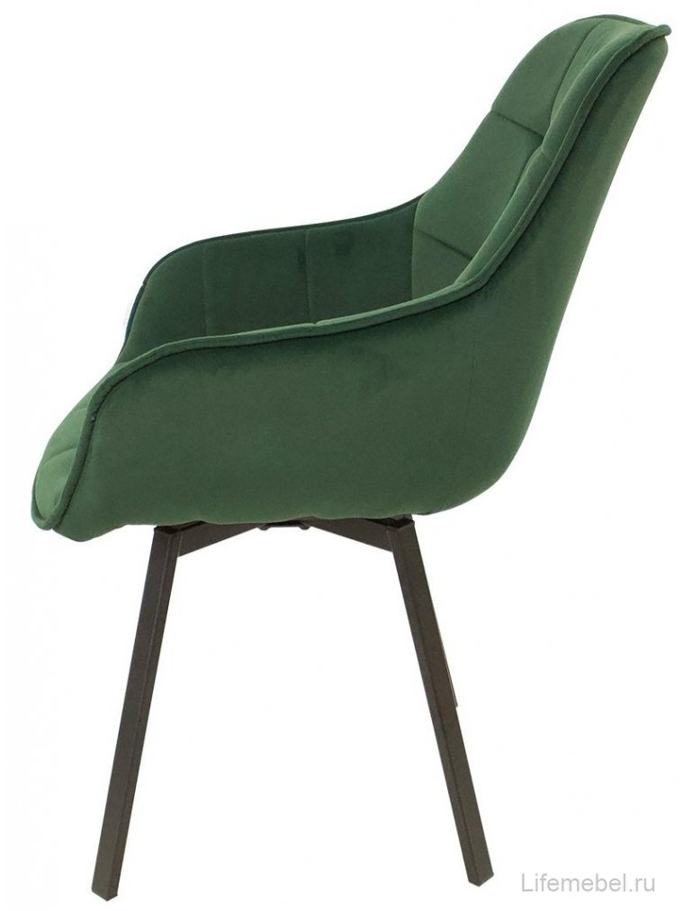 Кресло поворотное Арнем велюр зеленый / черный каркас