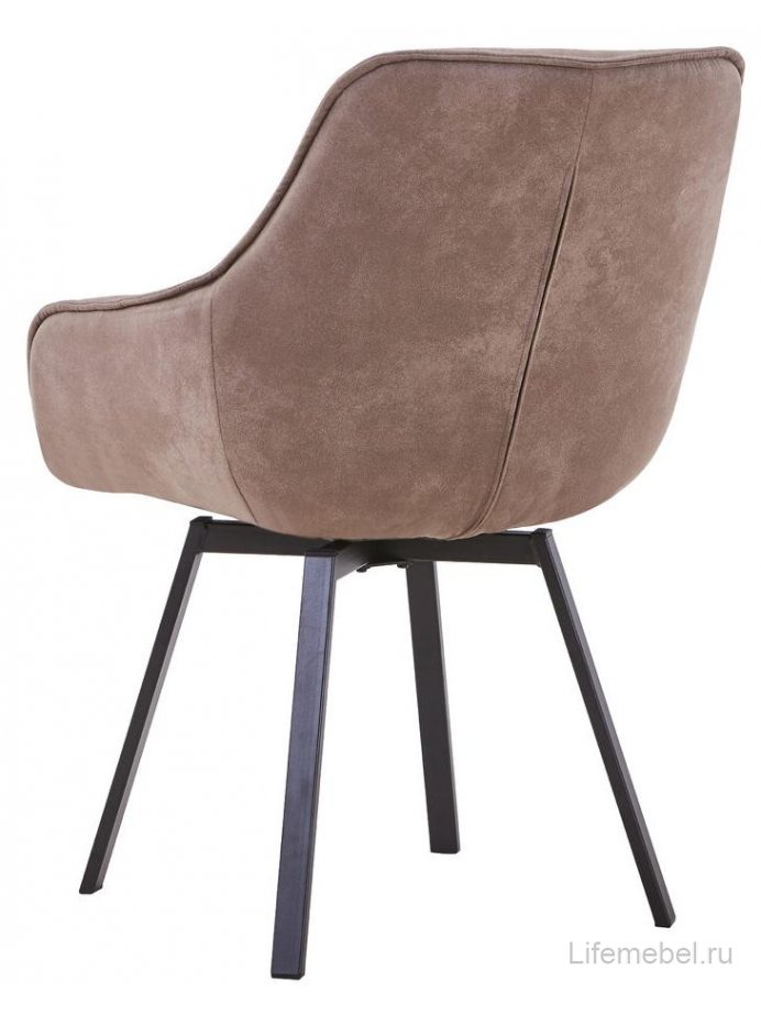 Кресло поворотное Арнем замша темный латте / черный каркас