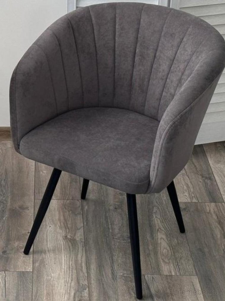 Кресло Runa 360 поворотное b28 темнор-серый велюр / черный