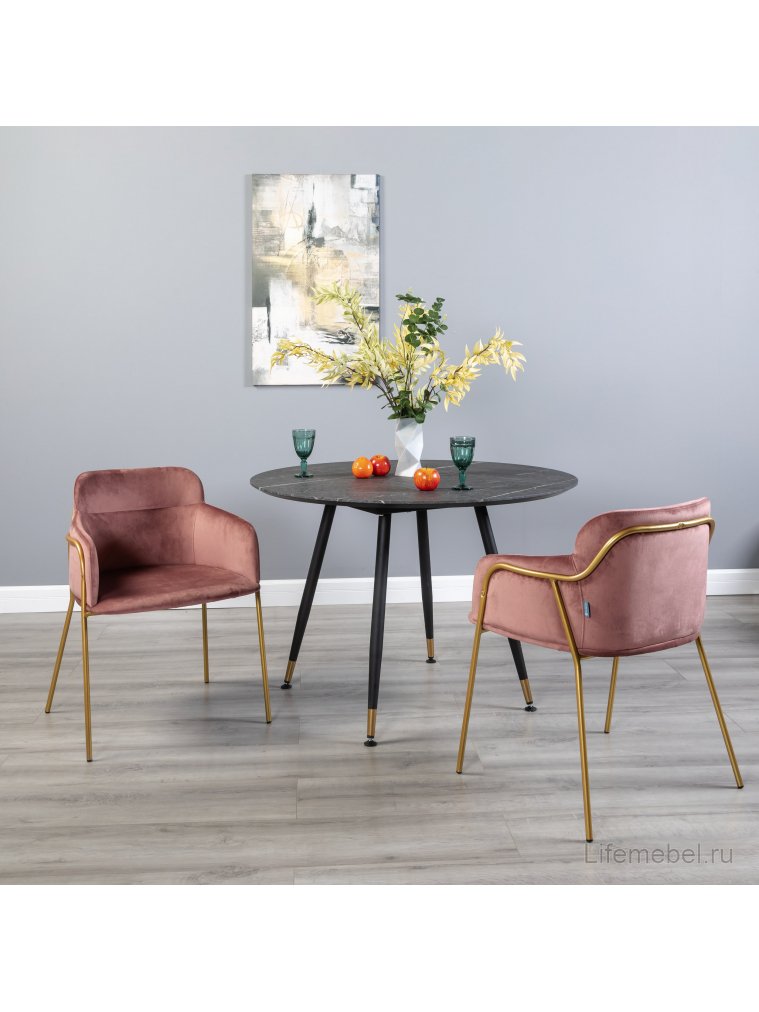 Кресло Strike розовое / gold