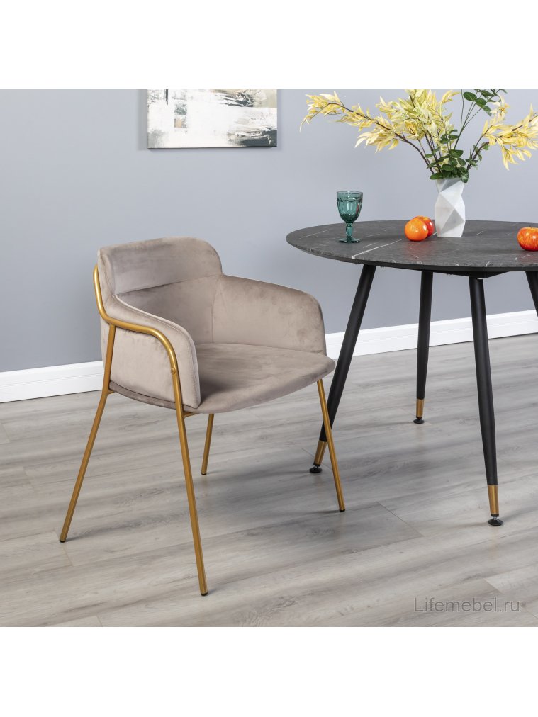 Кресло Strike серое / gold