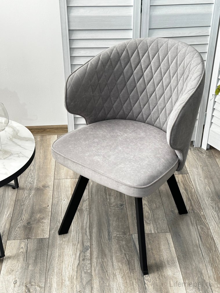 Кресло Skat велюр серый B22 / черный