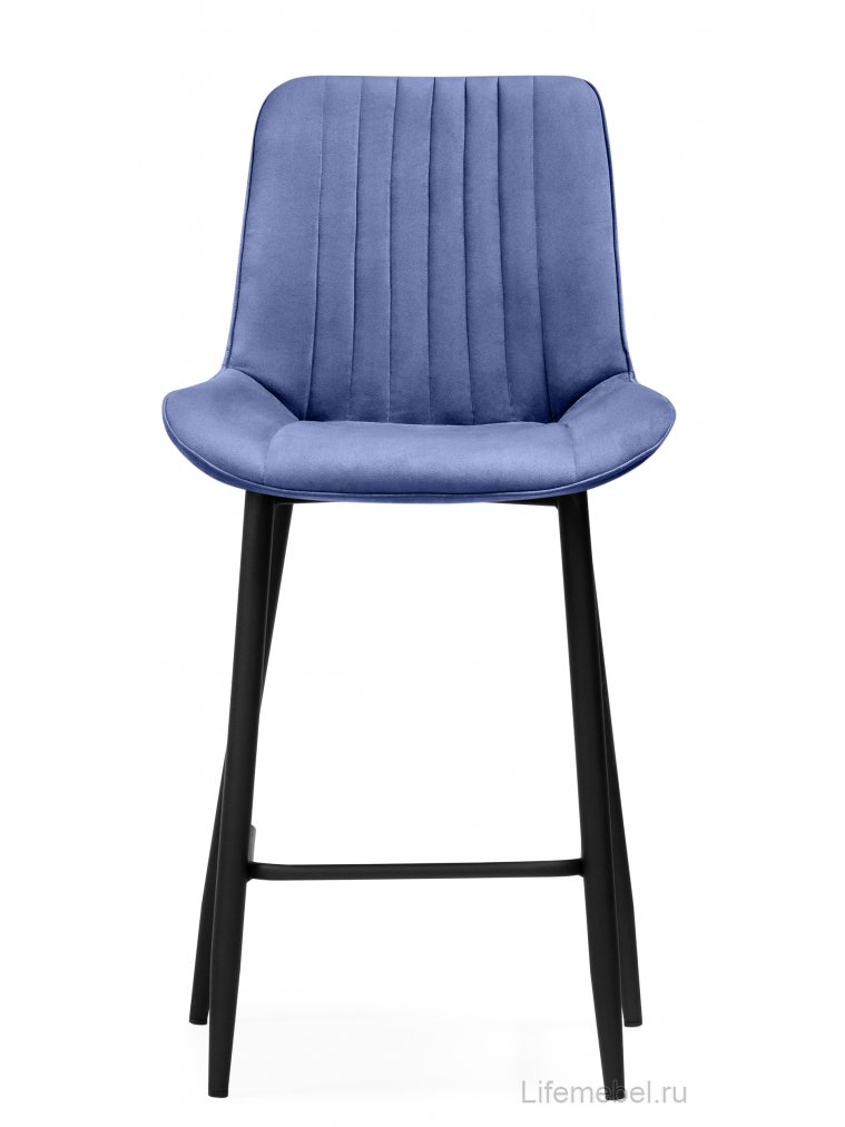 Полубарный стул Седа К синий велюр (velutto 48) / черный
