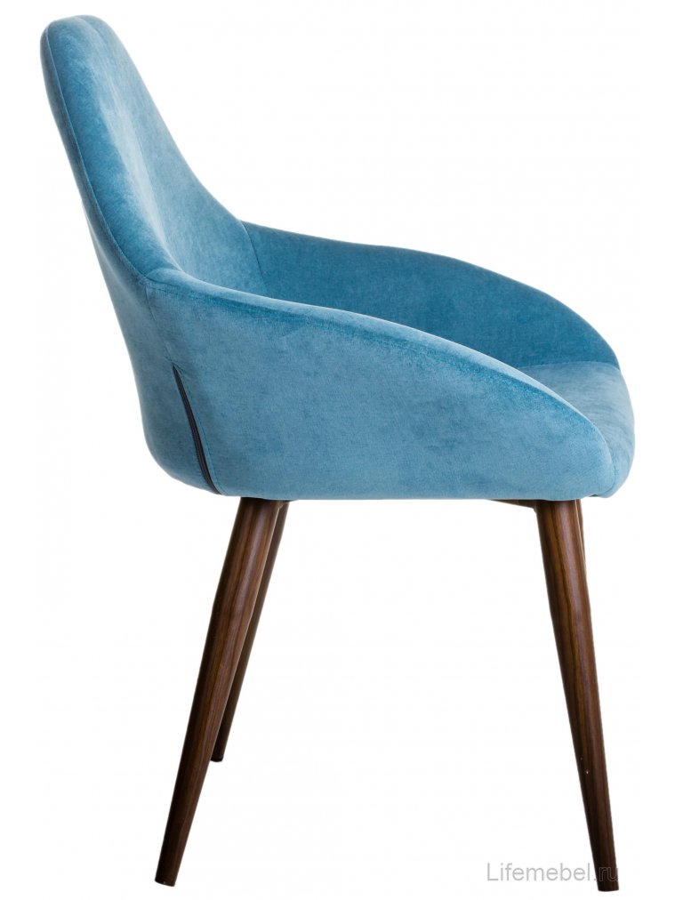 Кресло Kent блю / тёмный орех