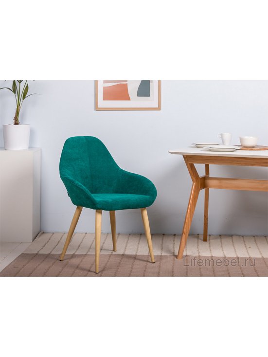 Кресло Kent изумрудный / натуральный дуб