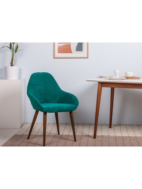 Кресло Kent изумрудный / тёмный орех