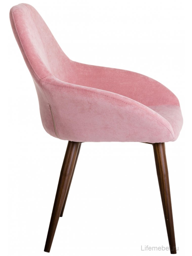 Кресло Kent розовое / тёмный орех