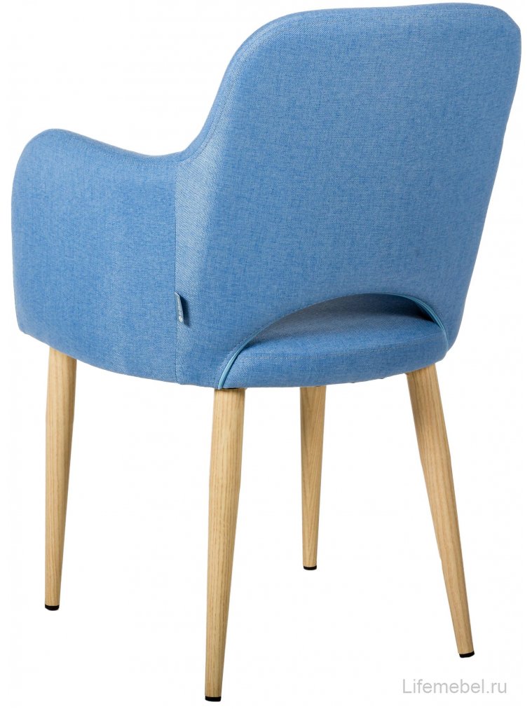 Кресло Ledger Эко голубое / натуральный дуб