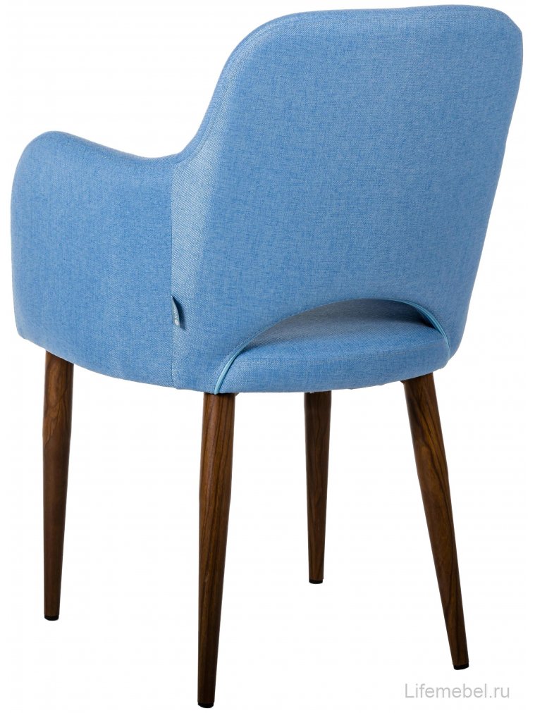 Кресло Ledger Эко голубое / тёмный орех