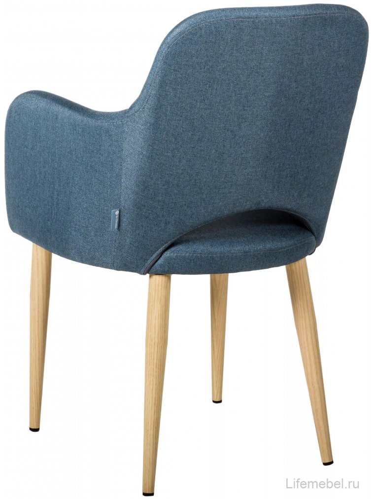 Кресло Ledger Эко синее / натуральный дуб