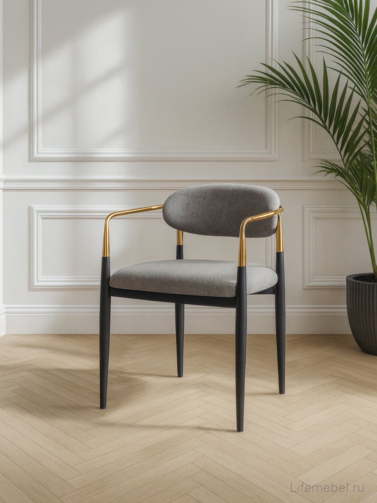 Кресло Lord gray / black / gold