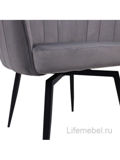 Кресло Melon серый велюр / черное