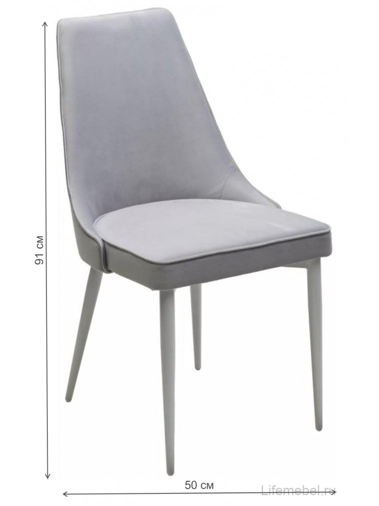 Кресло Nepal-P BM-4 велюр светло-серый / белый каркас