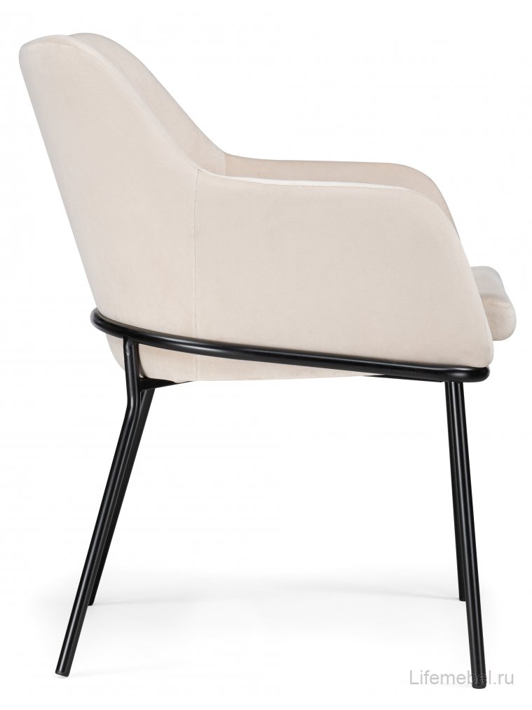 Кресло Охаши кремовый / черный глянец