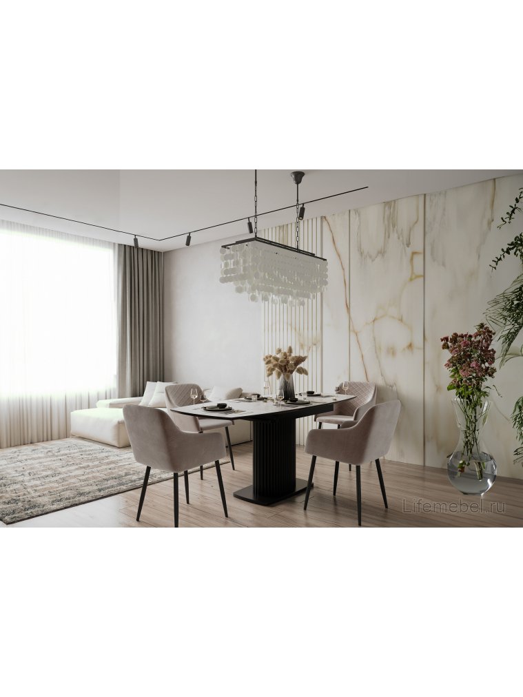 Кресло Стив черный / бежевый