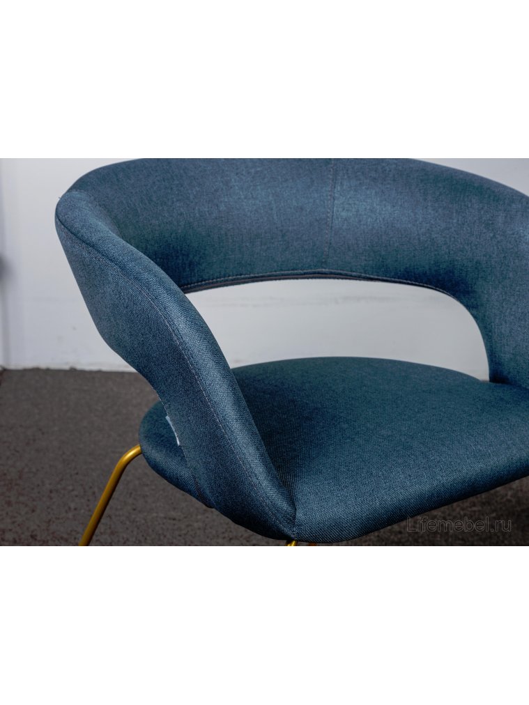 Кресло Hugs синий / link золото