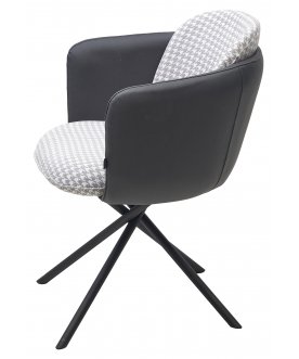 Дизайнерский стул Лилу Данс вращающийся уют грей клык / orakul 998 темно-серый / черный