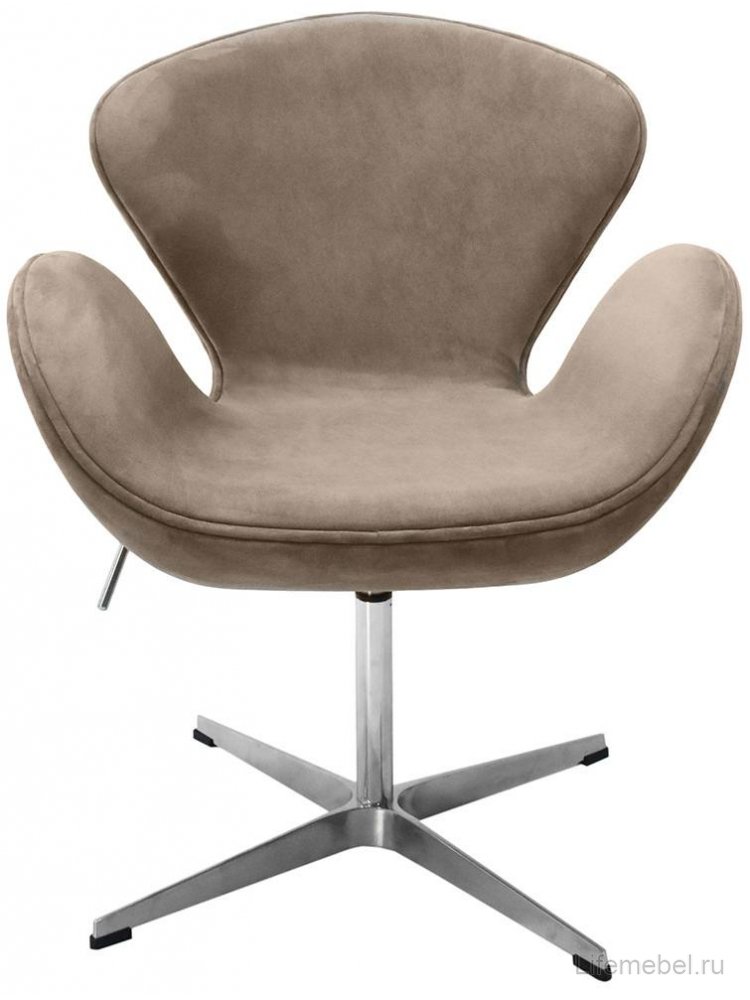 Кресло Swan Chair искусственная замша латте