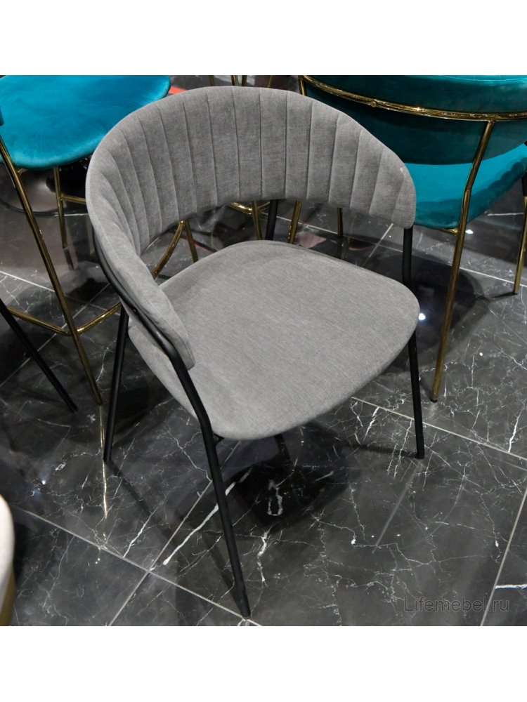 Кресло Turin велюр серый / черный