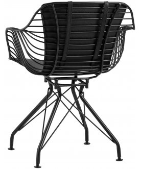 Дизайнерский стул Юджин черное / с черной подушкой