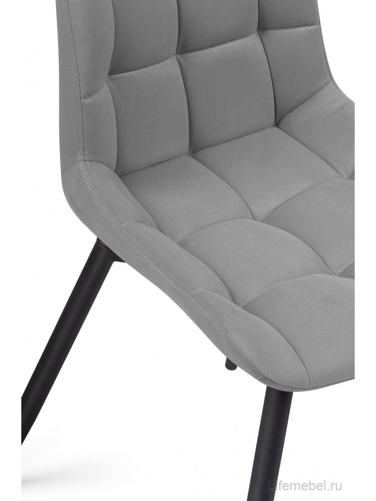 Стул на металлокаркасе Челси К крутящийся темно-серый / черный