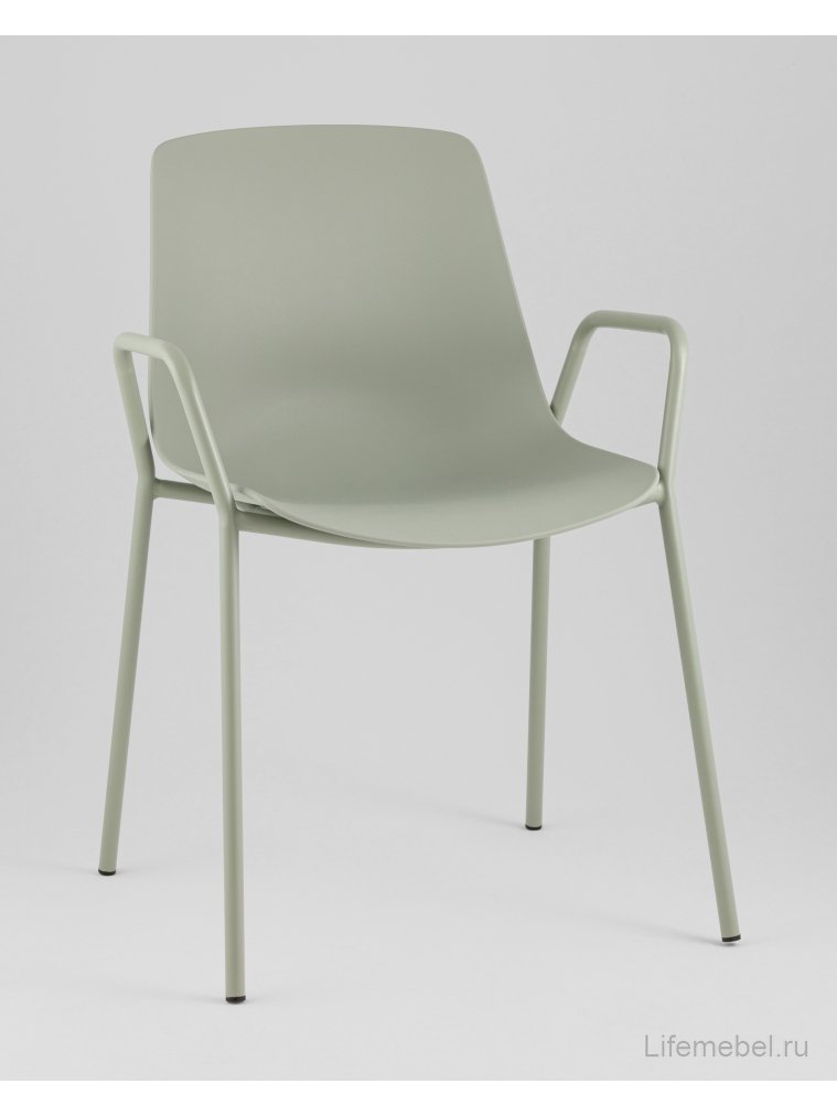 Стул на металлокаркасе Kaira серо-зеленый