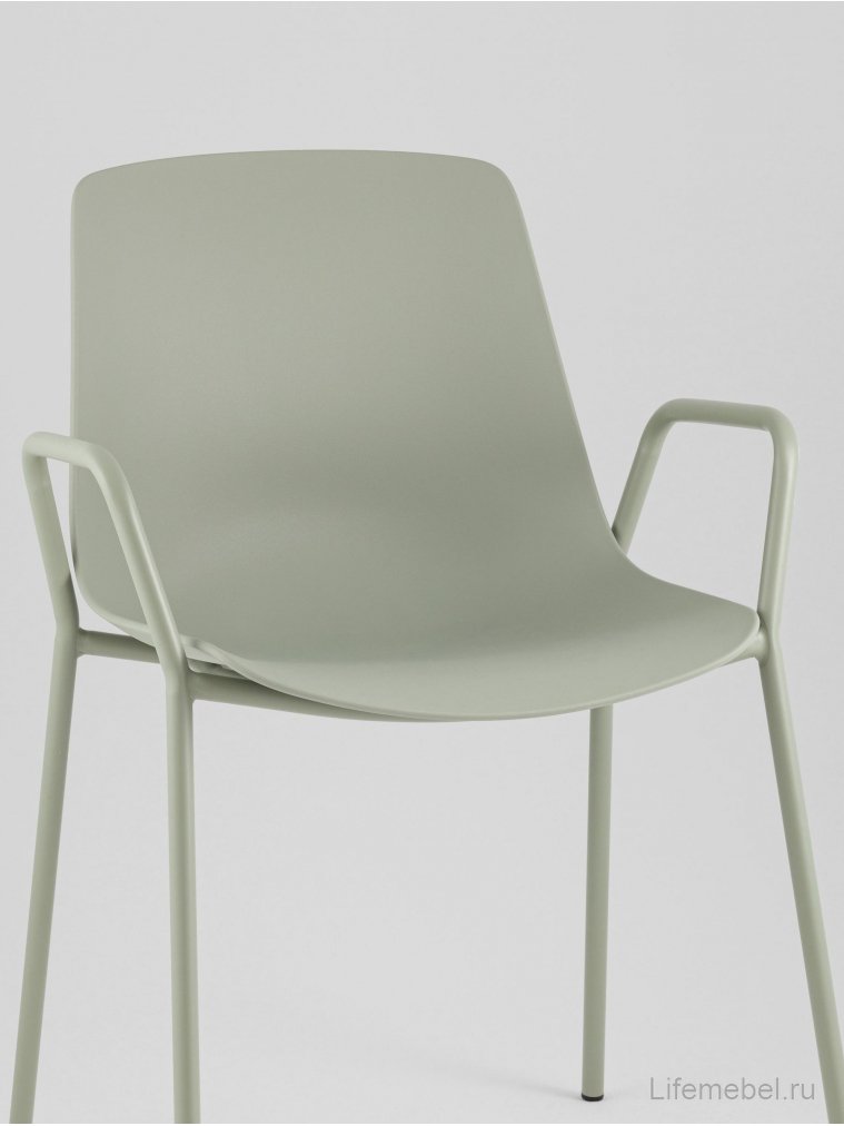 Стул на металлокаркасе Кайлиа серо-зеленый