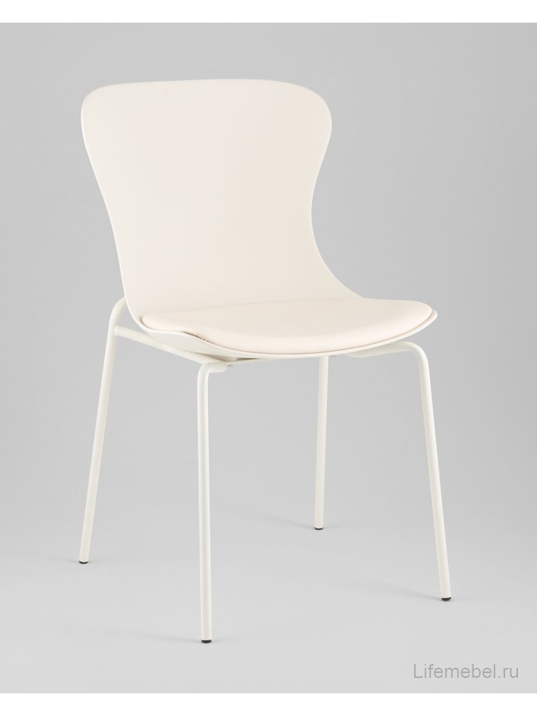 Стул на металлокаркасе Shaya с подушкой молочный