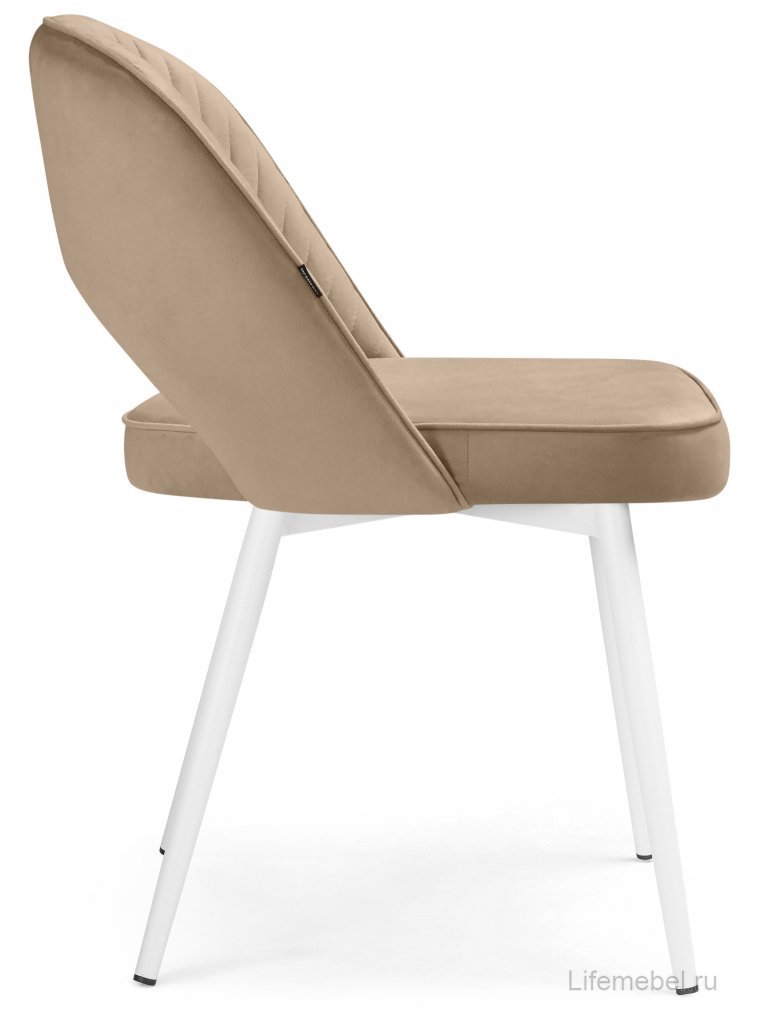 Стул на металлокаркасе Сандвикен бежевый (velutto 05) / белый