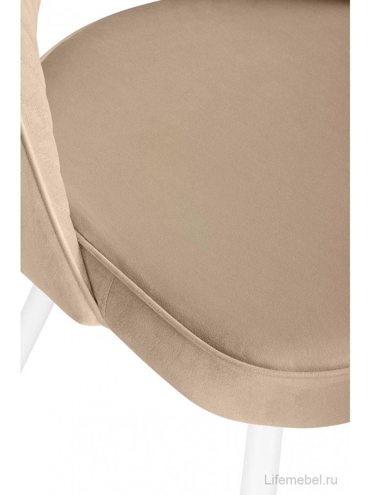 Стул на металлокаркасе Сандвикен бежевый (velutto 05) / белый