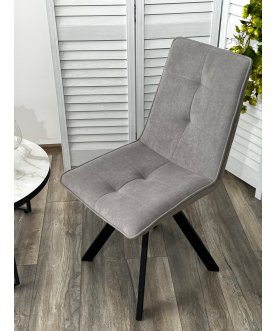 Дизайнерский стул Bronx велюр серый B22 / черный