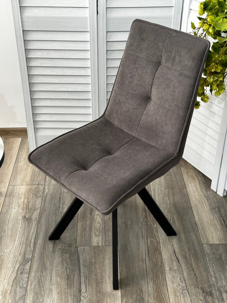 Стул на металлокаркасе Bronx велюр темно-серый B28 / черный