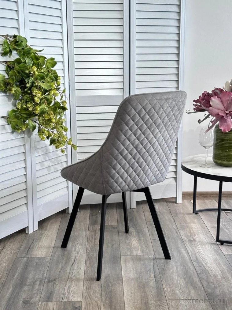 Стул на металлокаркасе Casa велюр серый B22 / черный