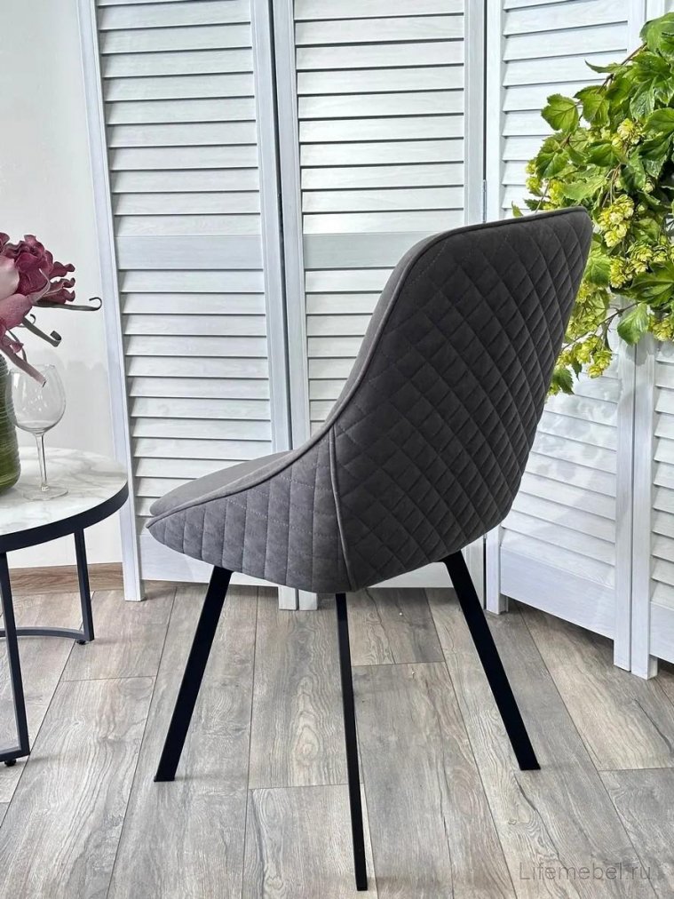 Стул на металлокаркасе Casa велюр темно-серый B28 / черный