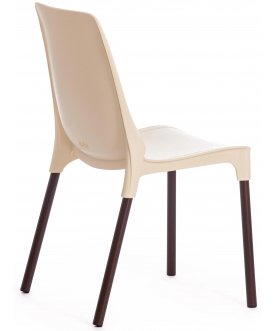 Дизайнерский стул Genius mod 75 бежевый / коричневый