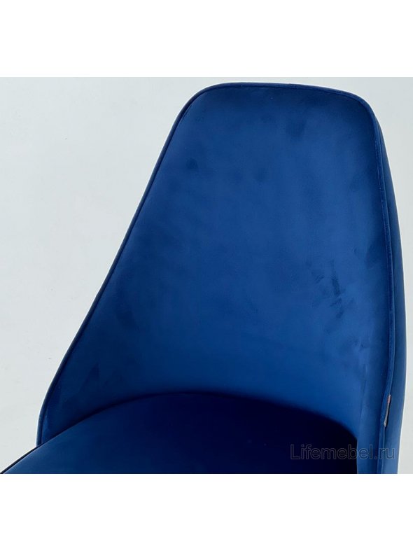 Стул на металлокаркасе Милан велюр синий / черный