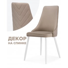 Стул на металлокаркасе Лорд ножки белые фиолетовый велюр (teddy 638)