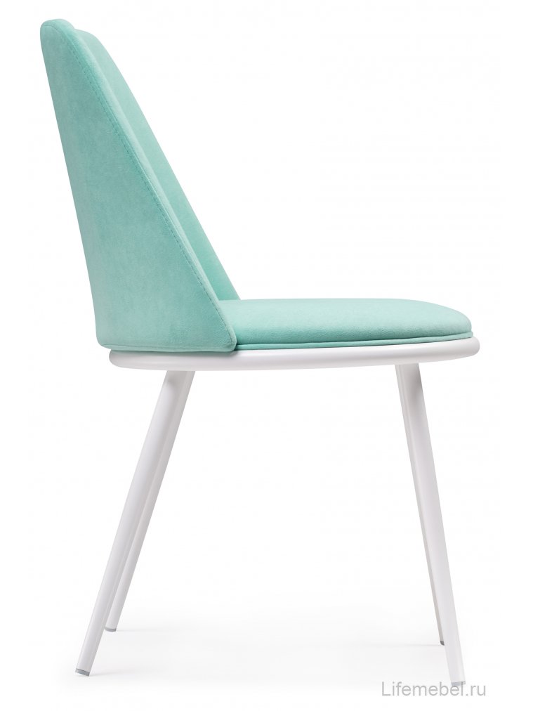 Стул на металлокаркасе Алдис катания лагун / белый матовый