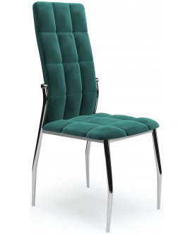 Металлический стул K416 серый / хром темно-зеленый / хром