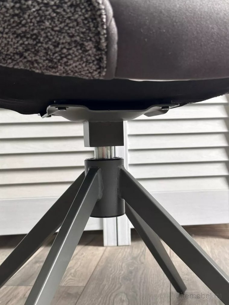 Стул на металлокаркасе Anabel 360 поворотный темно-серая экокожа / букле / черный