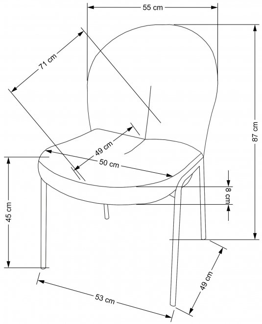 Стул на металлокаркасе K507 кремовый