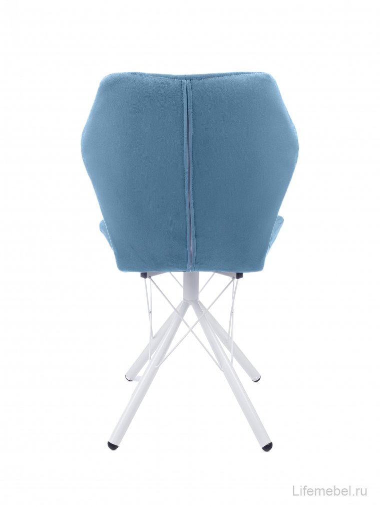 Стул на металлокаркасе Бабочка паутинка / небесно-серый / белые ножки