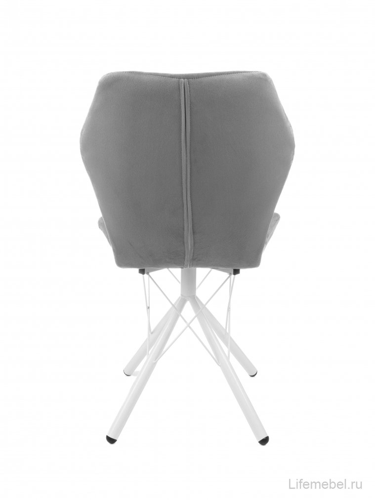 Стул на металлокаркасе Бабочка паутинка / серый / белые ножки