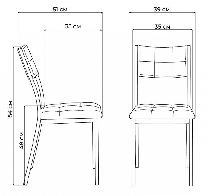 Стул на металлокаркасе Бекал черный / черный матовый
