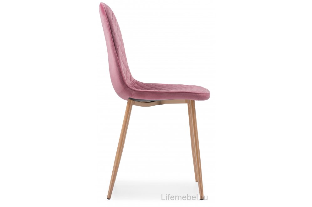 Стул на металлокаркасе Capri pink / wood