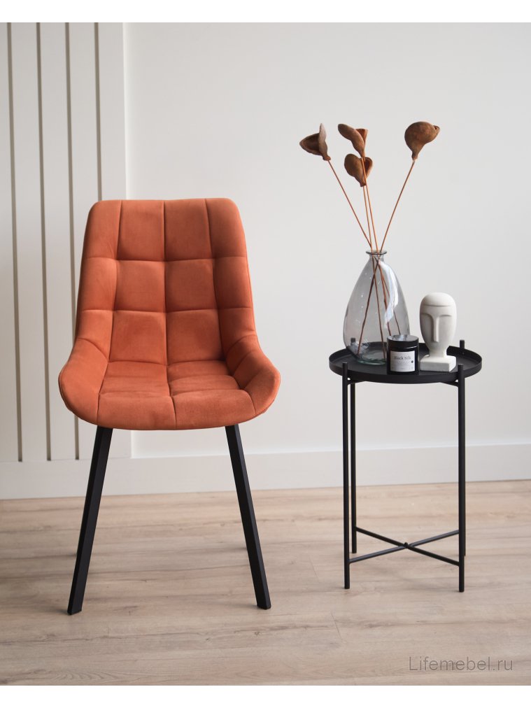 Стул на металлокаркасе Челси 360 П терракотовый (zd 432) / черный